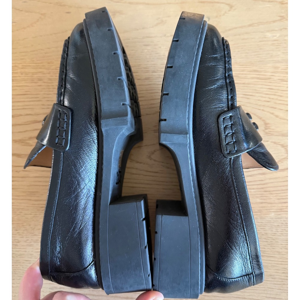 Coach Black Leather Leah Loafers Women's Classic Style - Picture 3 of 3